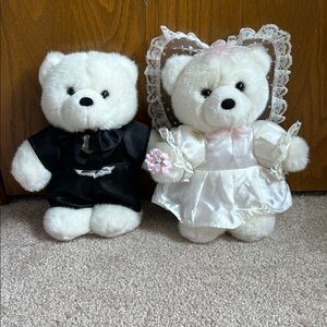 Vintage From 1998 Bride & Groom Stuffed Bears